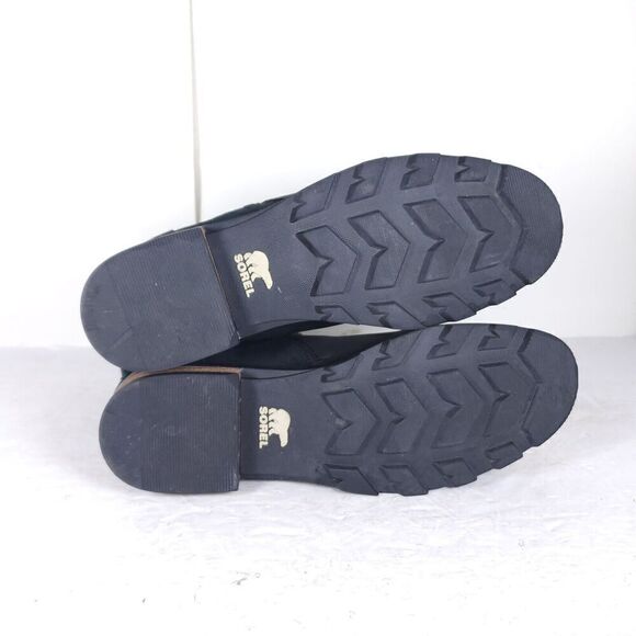 Sorel Women’s Emilie II US 7 Black Suede Leather Side Zip Ankle Boots Booties - Picture 12 of 14